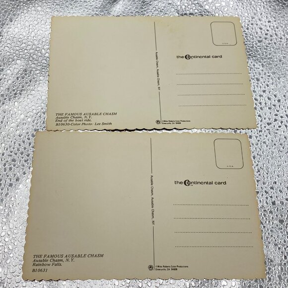 Vintage Ausable Chasm & Rainbow Falls NY End of Boat Ride Set of 2 Oversize 6x4 - Picture 4 of 8